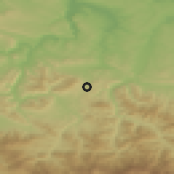Shaded relief of the 52 km around Yablanitsa, drawn from the GMTED2010 grid