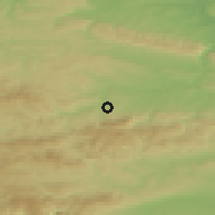 Shaded relief of the 52 km around Yablanovo, drawn from the GMTED2010 grid