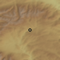 Shaded relief of the 53 km around Yakoruda, drawn from the GMTED2010 grid