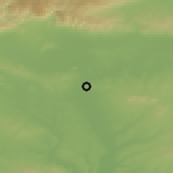 Shaded relief of the 52 km around Yambol, drawn from the GMTED2010 grid