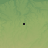 Shaded relief of the 52 km around Yarebitsa, drawn from the GMTED2010 grid