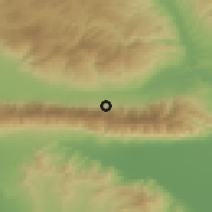 Shaded relief of the 53 km around Yavornitsa, drawn from the GMTED2010 grid