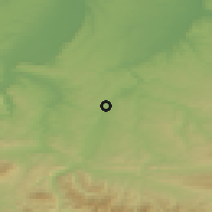 Shaded relief of the 52 km around Yglen, drawn from the GMTED2010 grid