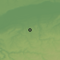 Shaded relief of the 52 km around Yudelnik, drawn from the GMTED2010 grid