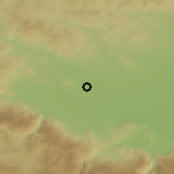 Shaded relief of the 53 km around Yunatsite, drawn from the GMTED2010 grid