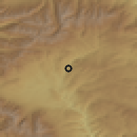 Shaded relief of the 53 km around Yurukovo, drawn from the GMTED2010 grid