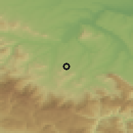 Shaded relief of the 52 km around Zamfirovo, drawn from the GMTED2010 grid