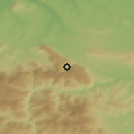 Shaded relief of the 52 km around Zgorigrad, drawn from the GMTED2010 grid