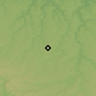 Shaded relief of the 52 km around Zheglartsi, drawn from the GMTED2010 grid