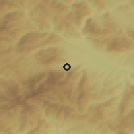 Shaded relief of the 53 km around Zhilentsi, drawn from the GMTED2010 grid