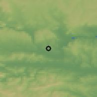 Shaded relief of the 52 km around Zhitnitsa, drawn from the GMTED2010 grid