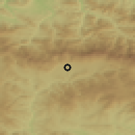 Shaded relief of the 52 km around Zlatitsa, drawn from the GMTED2010 grid
