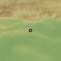 Shaded relief of the 52 km around Zlati Voyvoda, drawn from the GMTED2010 grid