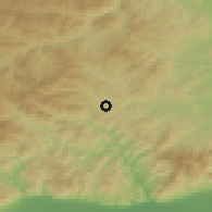 Shaded relief of the 53 km around Zlatograd, drawn from the GMTED2010 grid
