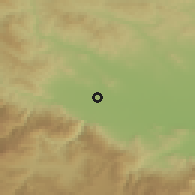Shaded relief of the 53 km around Zlokuchene, drawn from the GMTED2010 grid