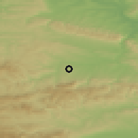 Shaded relief of the 52 km around Zvezditsa, drawn from the GMTED2010 grid