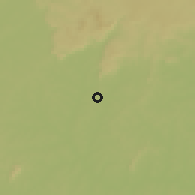 Shaded relief of the 60 km around Baguéra, drawn from the GMTED2010 grid