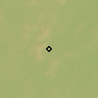 Shaded relief of the 60 km around Dandé, drawn from the GMTED2010 grid