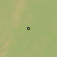 Shaded relief of the 60 km around Fini, drawn from the GMTED2010 grid