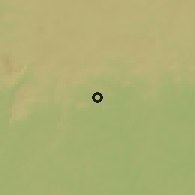 Shaded relief of the 60 km around Sindou, drawn from the GMTED2010 grid