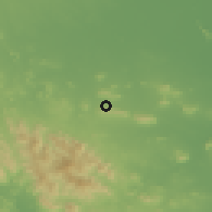 Shaded relief of the 60 km around Krong Pailin, drawn from the GMTED2010 grid