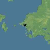 Shaded relief of the 60 km around Preah Sihanouk, drawn from the GMTED2010 grid