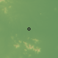 Shaded relief of the 60 km around Kâmpóng Spoeu, drawn from the GMTED2010 grid