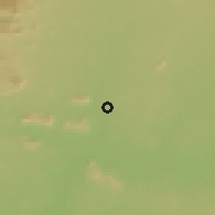 Shaded relief of the 60 km around Figuil, drawn from the GMTED2010 grid