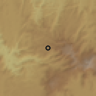 Shaded relief of the 60 km around Fundong, drawn from the GMTED2010 grid