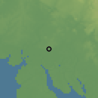 Shaded relief of the 60 km around Isangélé, drawn from the GMTED2010 grid