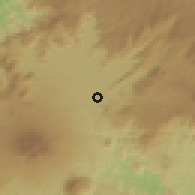 Shaded relief of the 60 km around Kékem, drawn from the GMTED2010 grid