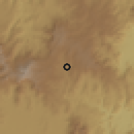 Shaded relief of the 60 km around Kumbo, drawn from the GMTED2010 grid