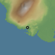 Shaded relief of the 60 km around Limbe, drawn from the GMTED2010 grid