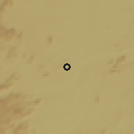 Shaded relief of the 60 km around Magba, drawn from the GMTED2010 grid
