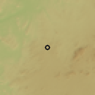 Shaded relief of the 60 km around Makak, drawn from the GMTED2010 grid