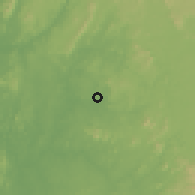 Shaded relief of the 60 km around Messondo, drawn from the GMTED2010 grid