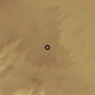 Shaded relief of the 60 km around Baham, drawn from the GMTED2010 grid