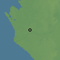 Shaded relief of the 60 km around Mouanko, drawn from the GMTED2010 grid