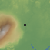 Shaded relief of the 60 km around Muyuka, drawn from the GMTED2010 grid