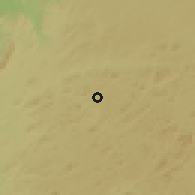 Shaded relief of the 60 km around Mvengué, drawn from the GMTED2010 grid