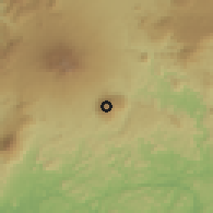 Shaded relief of the 60 km around Nlonako, drawn from the GMTED2010 grid