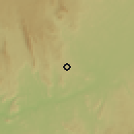 Shaded relief of the 60 km around Nyanon, drawn from the GMTED2010 grid