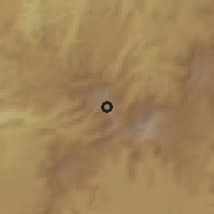 Shaded relief of the 60 km around Oku, drawn from the GMTED2010 grid