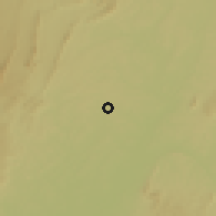 Shaded relief of the 60 km around Ombessa, drawn from the GMTED2010 grid