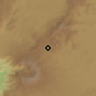 Shaded relief of the 60 km around Santa, drawn from the GMTED2010 grid