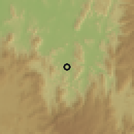 Shaded relief of the 60 km around Ako, drawn from the GMTED2010 grid