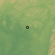 Shaded relief of the 60 km around Yabassi, drawn from the GMTED2010 grid