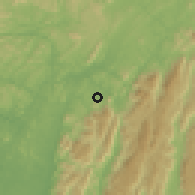 Shaded relief of the 60 km around Yingui, drawn from the GMTED2010 grid