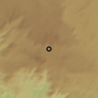 Shaded relief of the 60 km around Bangou, drawn from the GMTED2010 grid