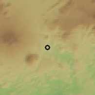 Shaded relief of the 60 km around Baré-Bakem, drawn from the GMTED2010 grid